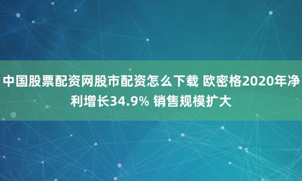 中国股票配资网股市配资怎么下载 欧密格2020年净利增长34.9% 销售规模扩大