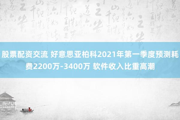 股票配资交流 好意思亚柏科2021年第一季度预测耗费2200万-3400万 软件收入比重高潮