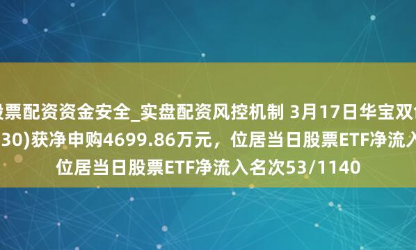 股票配资资金安全_实盘配资风控机制 3月17日华宝双创龙头ETF(588330)获净申购4699.86万元，位居当日股票ETF净流入名次53/1140