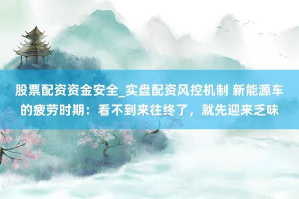 股票配资资金安全_实盘配资风控机制 新能源车的疲劳时期：看不到来往终了，就先迎来乏味